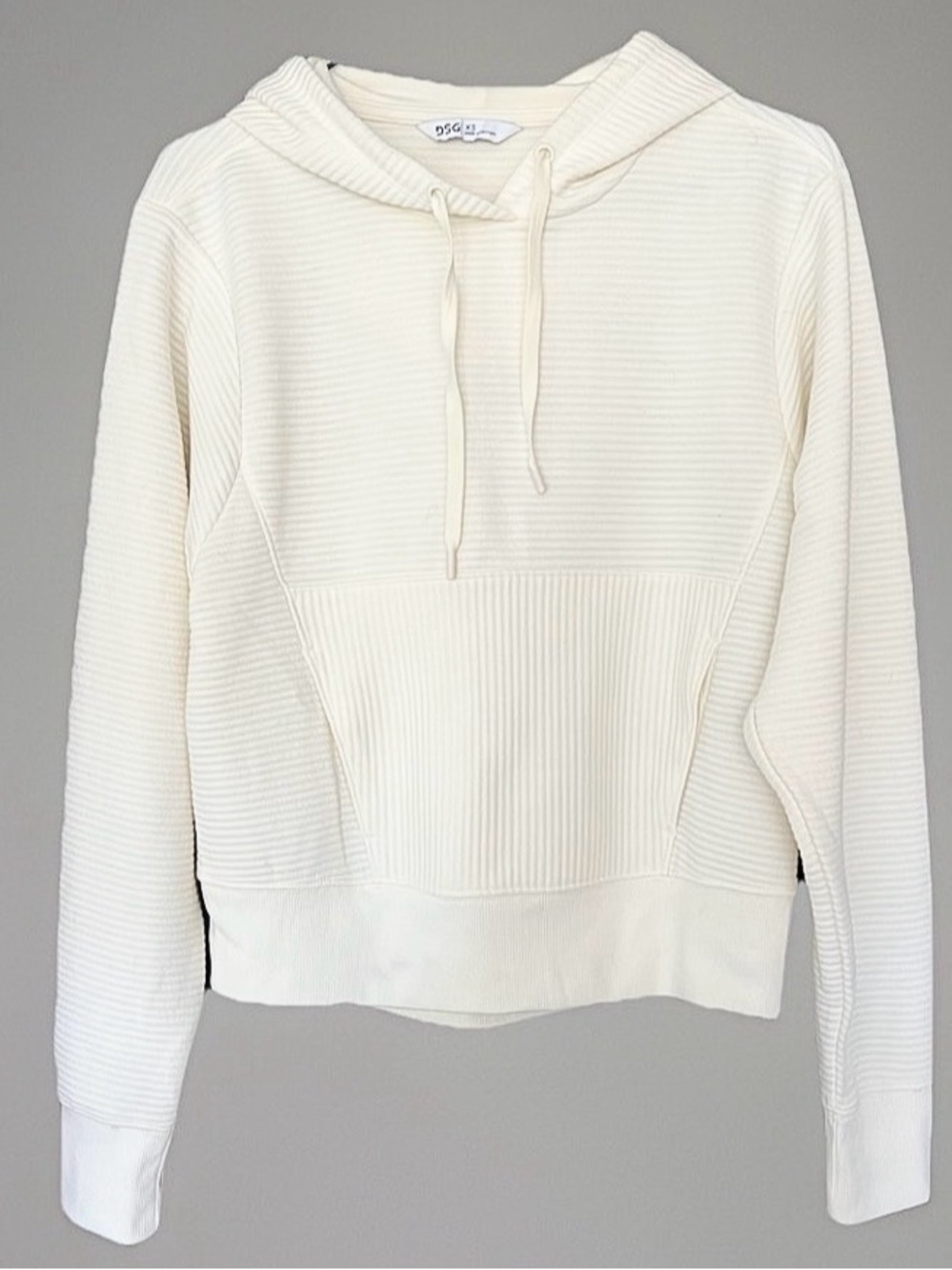 DSG Women's So Soft Ottoman Fleece Cream Ribbed Hoodie XS